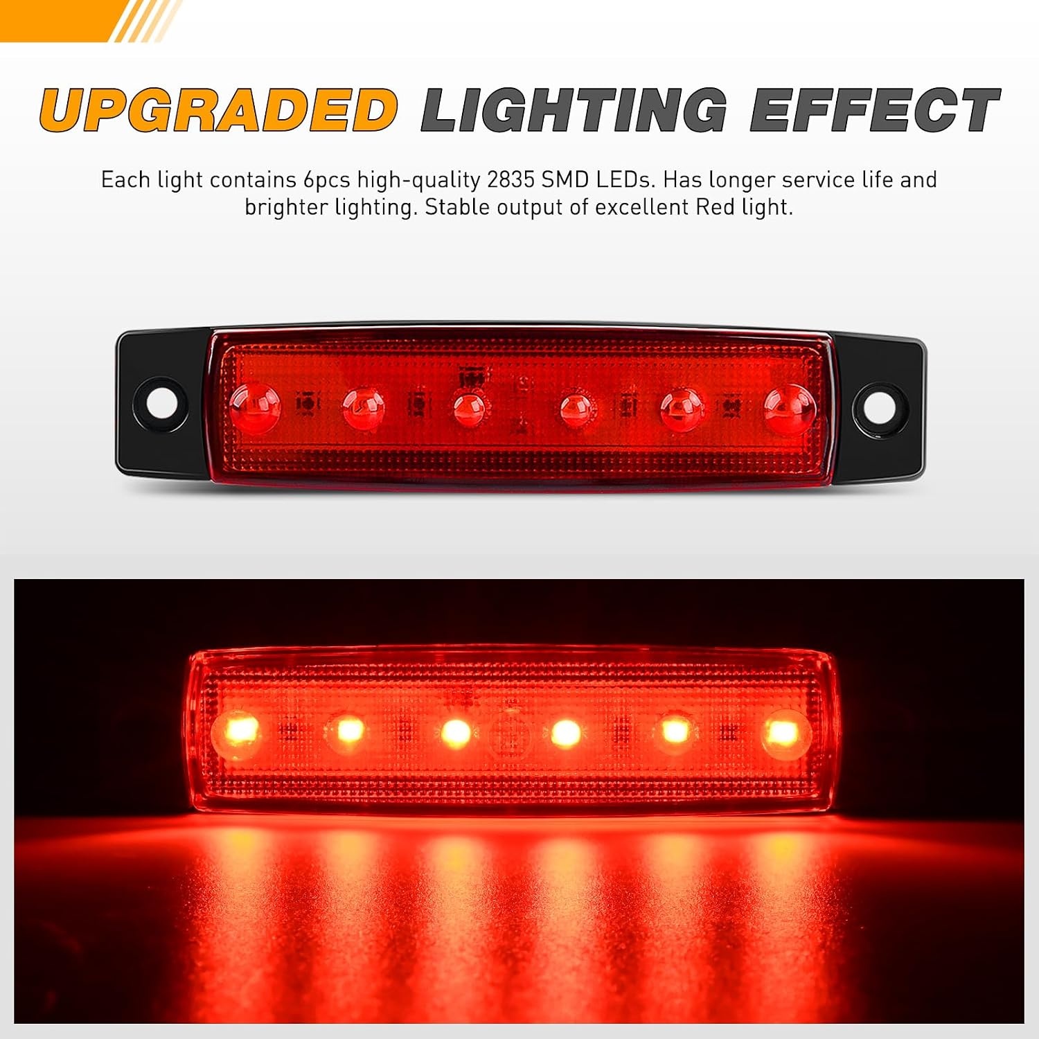image:imageGOOACC 38Inch Side Marker Light 10PCS 6LED Red Greenred