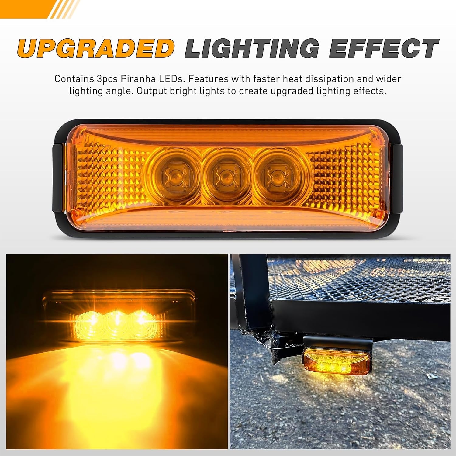 image:imageGOOACC 39Inch Marker Light 10PCS Red Amber 3LEDRedAmber 4Pcs