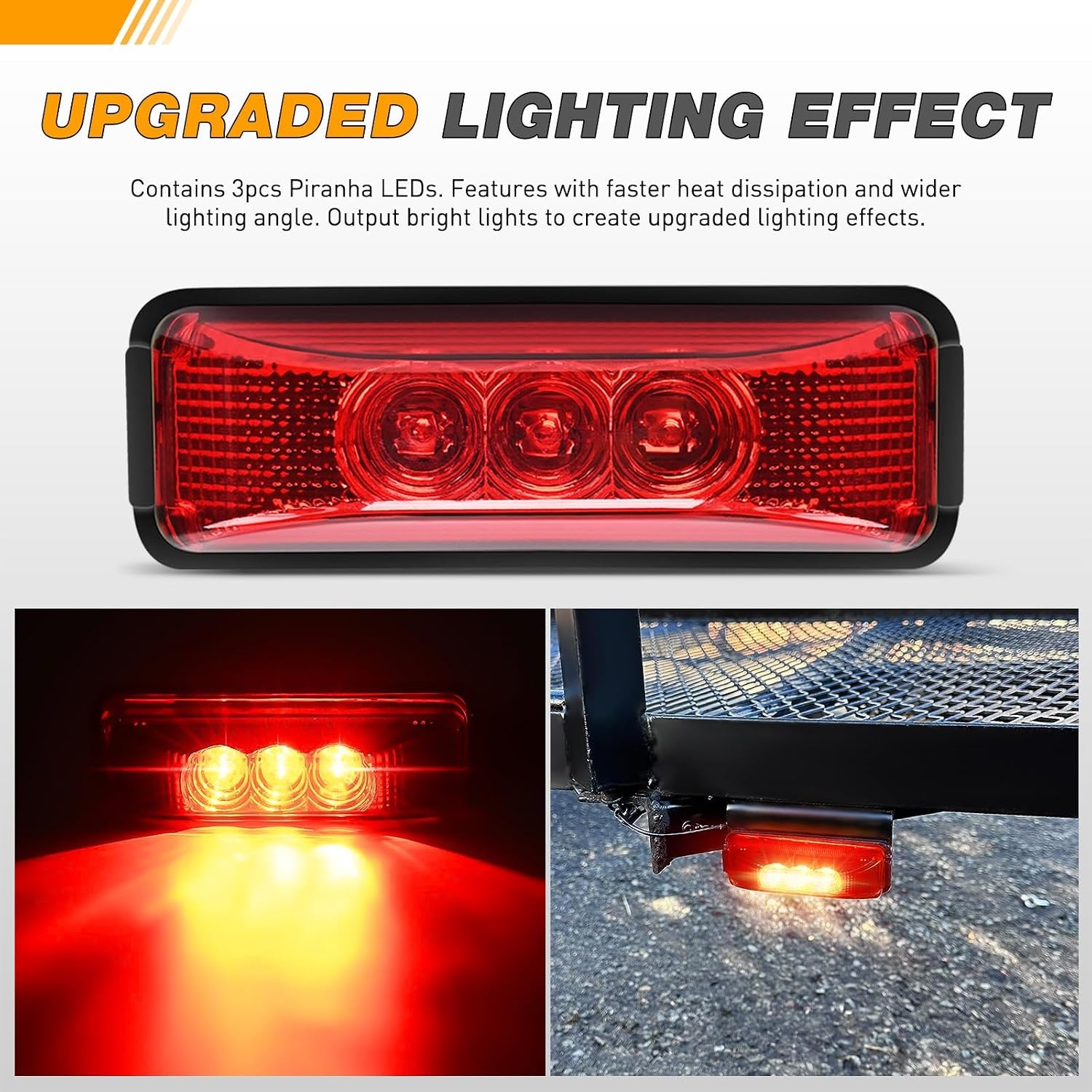 image:imageGOOACC 39Inch Marker Light 10PCS Red Amber 3LEDRedAmber 4Pcs