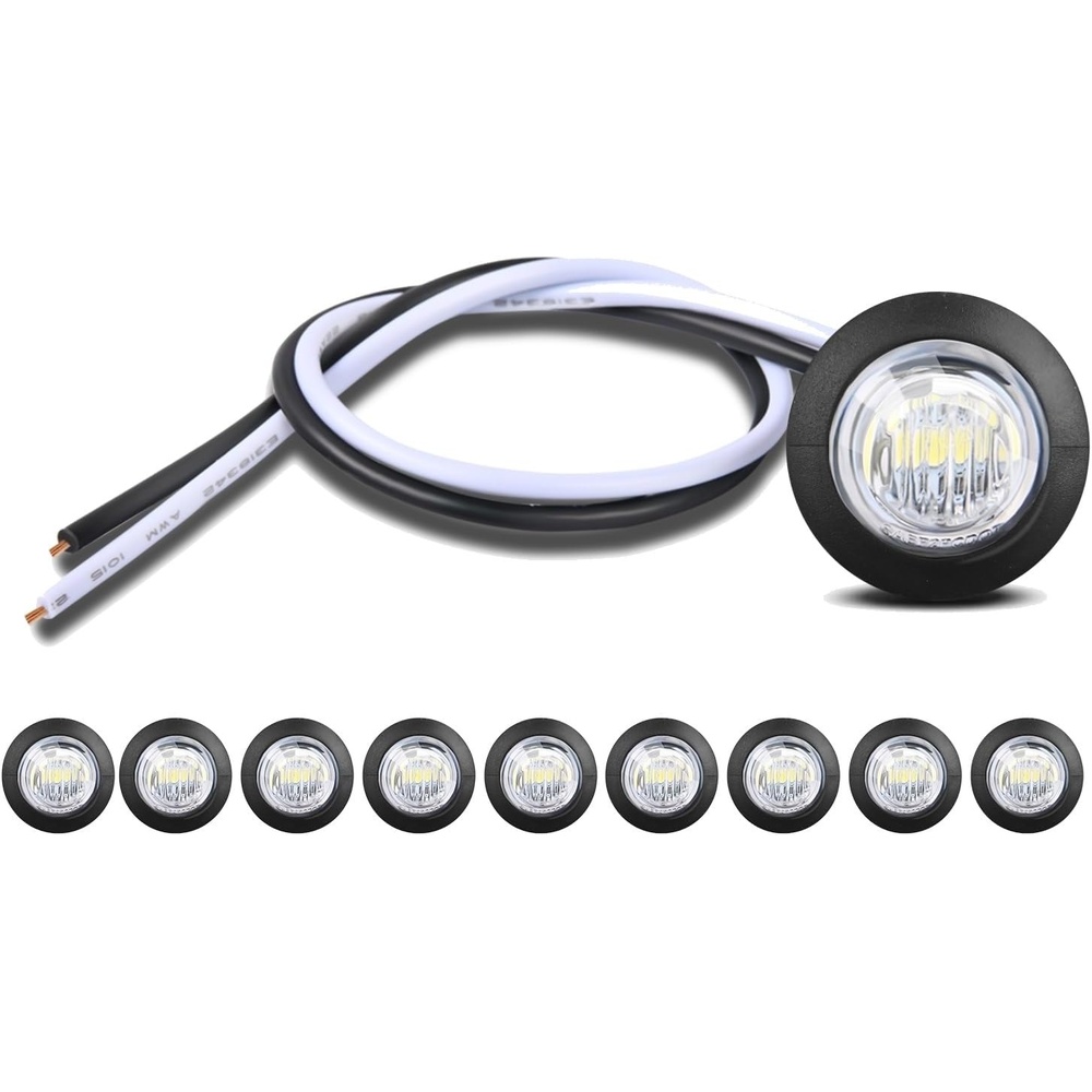 image:imageGOOACC 34 Inch Bullet Side Marker Light 10PCS AmberWhite
