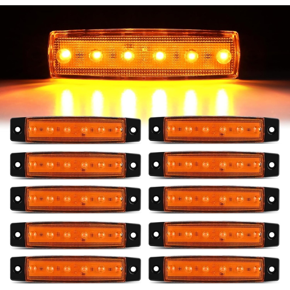 image:imageGOOACC 38Inch Side Marker Light 10PCS 6LED Red GreenAmber