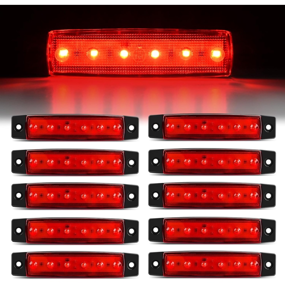 image:imageGOOACC 38Inch Side Marker Light 10PCS 6LED Red Greenred