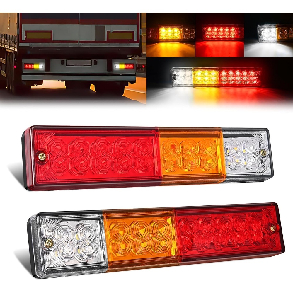 image:imageGOOACC 40 LED Trailer Light Kit 2PCS Red White Amber20Led Trailer Tail Light
