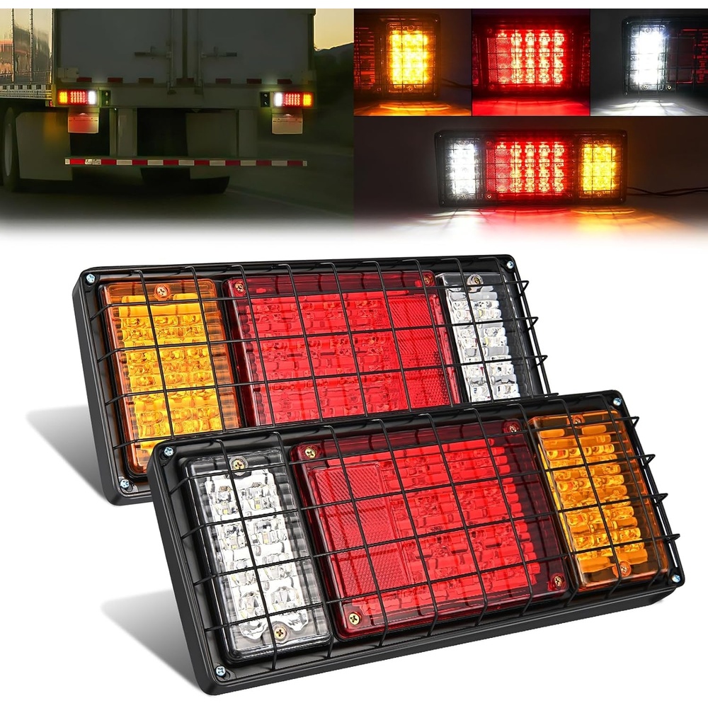 image:imageGOOACC 40 LED Trailer Light Kit 2PCS Red White Amber40Led Trailer Tail Light