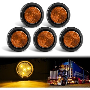 GOOACC 2Inch Round Side Marker Light 5PCS Amber 4LED(Amber 5PCS)