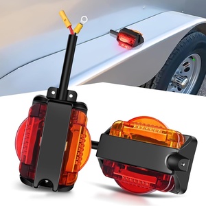 GOOACC 2Inch Round Side Marker Light 5PCS Amber 4LED(Red+Amber Fender Marker Light 4PCS)