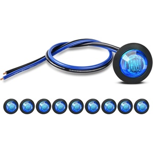 GOOACC 3/4 Inch Bullet Side Marker Light 10PCS Amber(Blue)