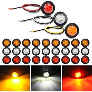 GOOACC 3/4 Inch Bullet Side Marker Light 30PCS Red Amber White(Red+Amber+White 30PCS)