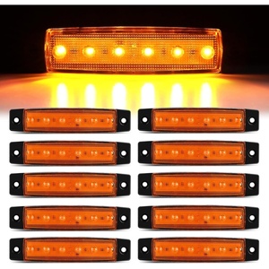 GOOACC 3.8Inch Side Marker Light 10PCS 6LED Red Green(Amber)