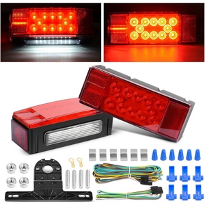 GOOACC 40 LED Trailer Light Kit 2PCS Red White Amber(Rectangular Led Trailer Light)